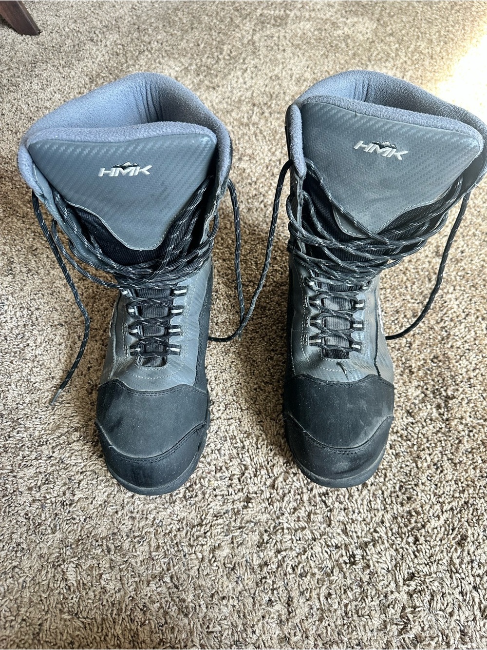 HMK Men's Black and Gray Lace-Up Snowmobiling Boots